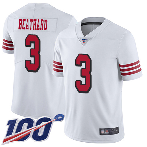 San Francisco 49ers Limited White Men C. J. Beathard NFL Jersey #3 100th Season Rush Vapor Untouchable->san francisco 49ers->NFL Jersey